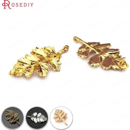 20PCS 31x18MM Antique style Zinc Alloy with Back Hole Tree Leaf Leaves Charms Pendants Diy Jewelry Findings Accessories