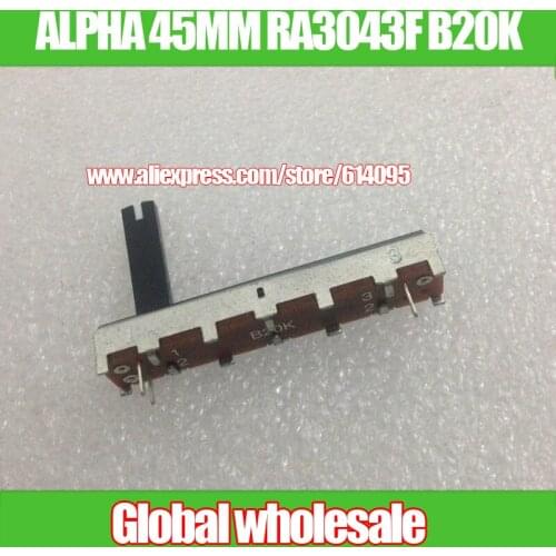4pcs ALPHA 45MM FADER Single linkage Straight-slide potentiometer RA3043F B20K / with white midpoint / handle length 20MM