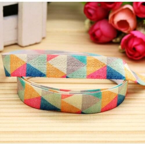 5/8'' Free shipping Fold Elastic angle printed headband headwear hairband diy decoration wholesale OEM H5163