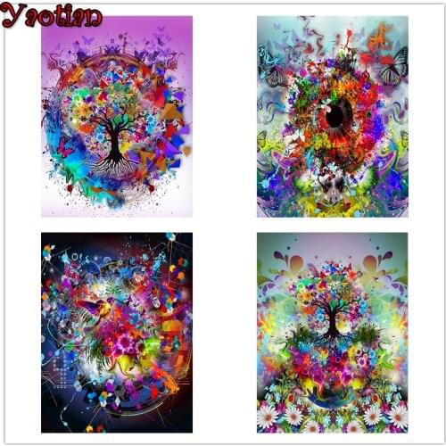 5D DIY Full Square Round Diamond Painting Personality Color Bird Tree Diamond Embroidery Mosaic Kit Home Decor for Bead Art