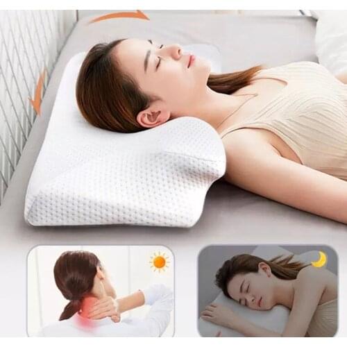 Freeshipping Contour Memory Foam Cervical Pillow Remedial Neck Protect Vertebrae Health Care Othopedic Pillow