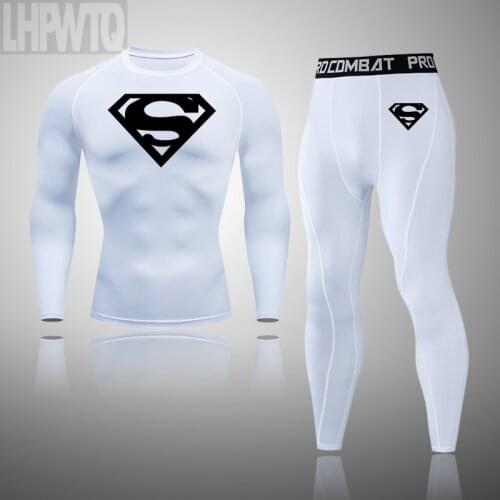 Quick drying Running Set Mens Compression Sportswear Fitness MMA rashgard Male Ski Thermal Underwear Sport Suit sport wear