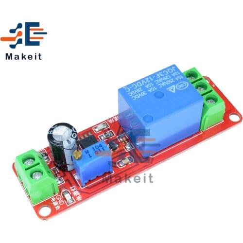 DC 12V 10A NE555 Trigger Timer Switch Delay Connect Module 0-10 Seconds Adjustable Time Delay Relay With LED Indicator Board