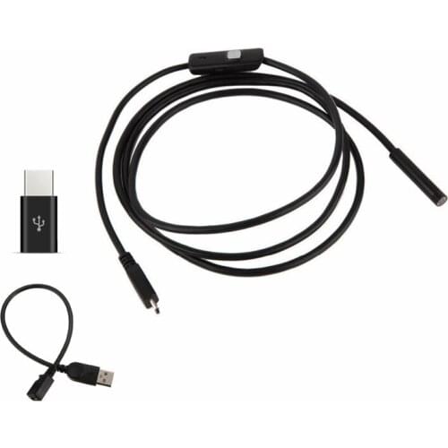 7mm Soft Wire Endoscope Camera Flexible Waterproof Micro USB Inspection Borescope Camera For Android PC Notebook 6 LEDs