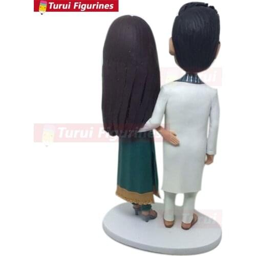 Indian Traditional Outfit Personalized Wedding Cake Topper Bobble Head Clay Figurine Traditional Indian Wedding Indian Wedding C