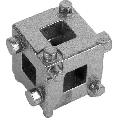 Car Rear Disc Brake Piston Retractor Tool Wind Back Cube Calliper Adaptor Silver Universal Auto Car Vehicle Rear Disc Brake