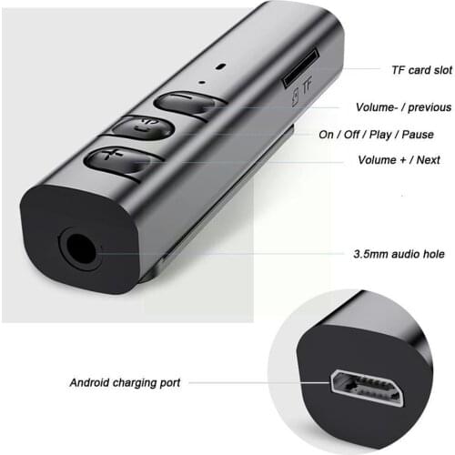 Mini Lavalier Type Bluetooth MP3 Player Portable HiFi Player Card Music .5 With Dropshipping Audio Music AUX Slot Sport Car R3G2