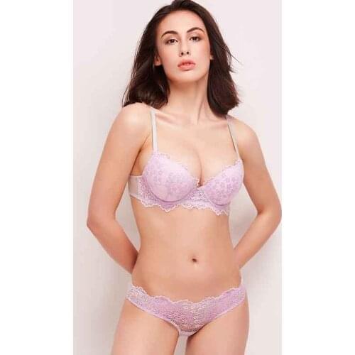 8018 Sexy Women Lace Bra Underwear Set Comfort Brief Sets Push Up Bra Pantes Sets For Women Letters cotton Floral Lingerie Set