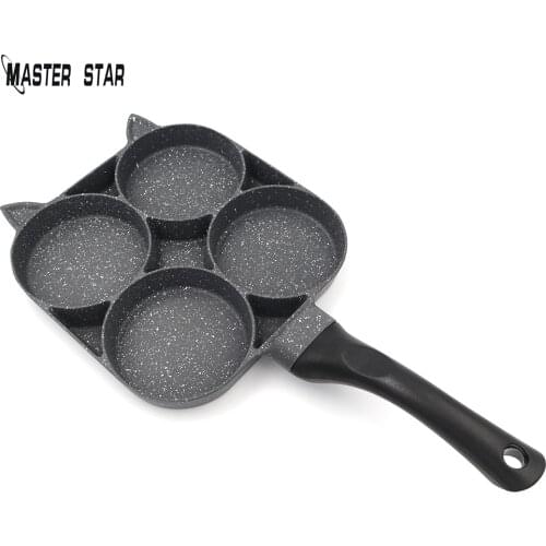 Cat Like Four-Hole Pancake Mold Fry Pan Non-Stick Egg Omelet Pot Breakfast Maker Household Gas Cookware