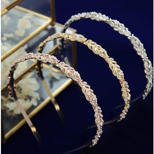 Fashion Simple Crystal Wedding Tiaras Crowns Headpieces Evening Hair Accessories Evening Hair Jewelry