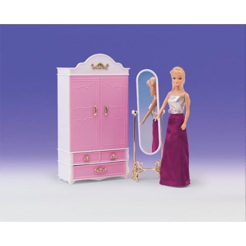 Fashion original for princess barbie armoire bedroom furniture 1/6 bjd doll accessories wardrobe set child toy gift