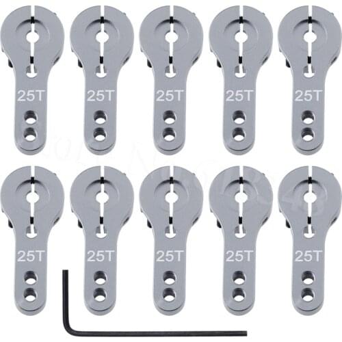 10pcs Alloy Servo Motor Horn 24T 25T Teeth For Remote Control RC Model Car Robot Boat Plane Steering Arm CNC Arduino Parts