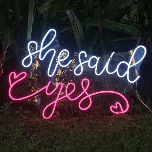 Neon Sign Light She said yes Custom logo Acrylic Flex Led Ins Wall Lighting For Sign Decor Bar Party Wedding Room Decor