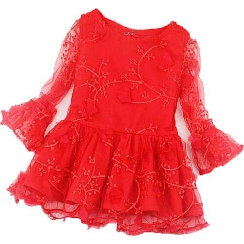 Girls Dresses 2019 Autumn Kids Dresses For Girls Clothes Children Clothing Girl Princess Dress Embroidery Lace Vestidos 2-16Y