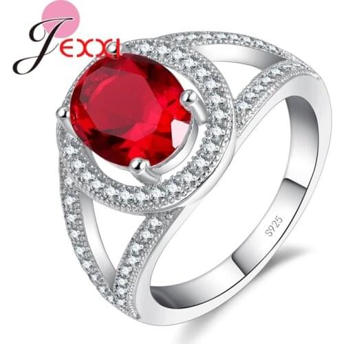 Simple Women Rings With Stone Hollow Out Cubic Zircon Wedding Engagement Silver Ring For Female Jewelry 4 Colors