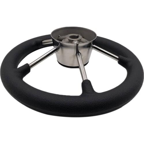11 Inch Steering Wheel Stainless Steel 5 Spokes 25 Degree With Cap
