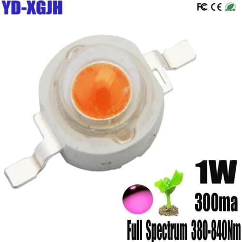 10-100p High Power 1W 380-840nm Full Spectrum LED Grow Lights 3.2-3.4V 350mA 30mil 90-100Lm Epistar For Indoor Plant Grow Flower