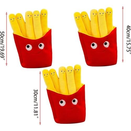 T5EC Lovely Soft Plush Doll Cartoon Simulation Fries Throw Pillow Decoration for House Office Plush Toy Stuffed Chair Cushion