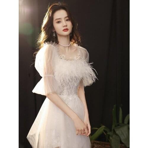 Evening dress female 2021 new noble and elegant birthday party students can wear long summer dress for the coming of age