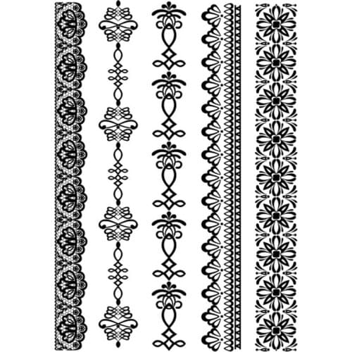 Waterproof Temporary Tattoo Sticker Datura Flowers Totem Princess Lace Band Tatoo Stickers Flash Fake Tattoos for Girl Woman Man