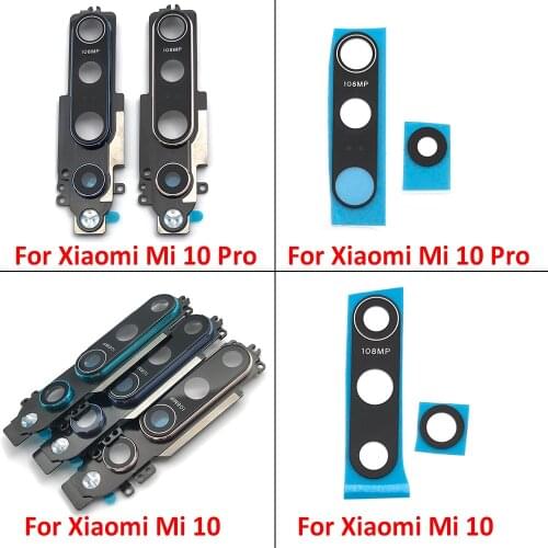 Camera Lens Glass Housing Back Cover With Metal Frame Holder Replacement Repair Parts For Xiaomi Mi9 Mi 9 Se Mi 10 Mi10 Pro