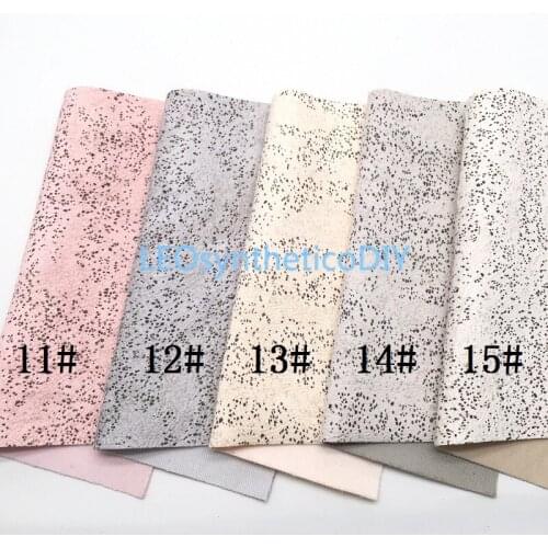 1PC 21X29CM Soft Velvet with Black Randomly Dots Synthetic Leather Fabric Sheets For Making Bows LEOsyntheticoDIY T526