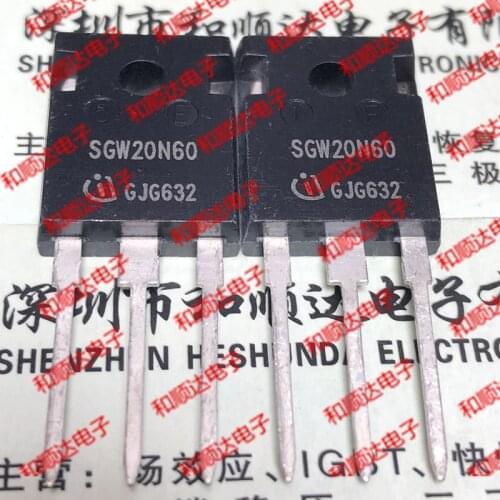 10pcs/lot SGW20N60 New stock TO-247 600V 20A
