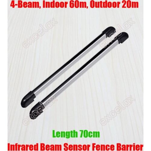 4 Beam Indoor 60m Outdoor 20m Photoelectric Infrared Barrier IR Fence Sensor Detector Window Door Gate Intrusion Perimeter Alarm
