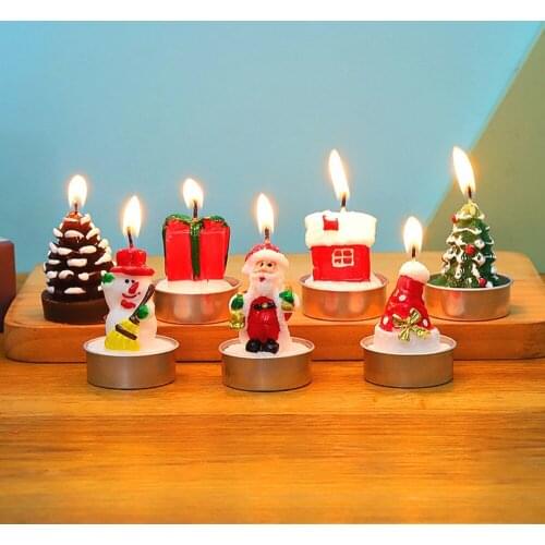 4pcs Christmas Candle Gift Box With Four Candle Lights Candle Holders Christmas Gifts Home Decor