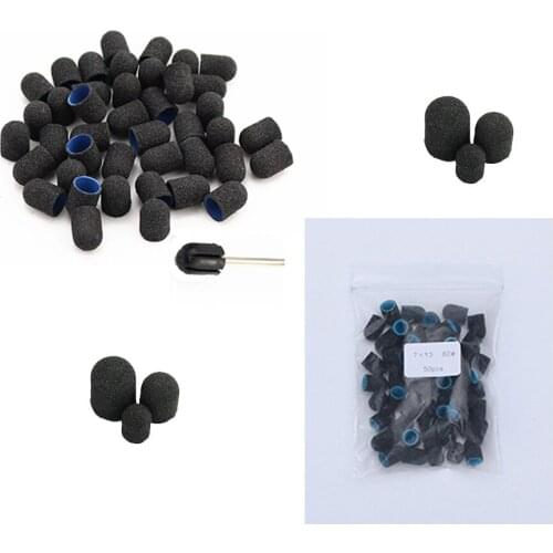 50pcs Sanding Bands Caps Nail Drill Bit With Mandrel Professional Foot Care Cleaning Polishing Pedicure Manicure Equipment Tool