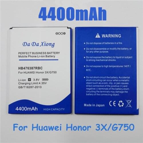 4400mAh HB476387RBC Battery for Huawei honor 3X G750 B199 G750-T00 G750-C00