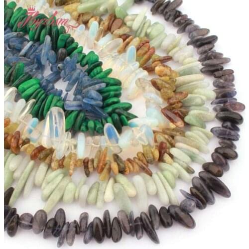10-13x15-18mm Freefrom Irrgular Stick Beads Natural Stone Spacer Beads Loose Beads For DIY Necklace Bracelet Jewelry Making 15"