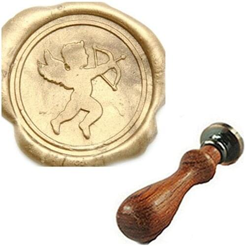 Cupid Wax Seal Sealing Stamp Vintage Custom Picture Logo Wedding Invitation Sticks Spoon Gift Box Set Kit