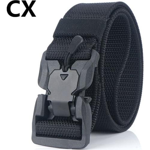 CX Official Genuine Tactical Belt Hard PC Quick Release Magnetic Buckle Military Belt Soft Real Nylon Sports Accessories 8colors