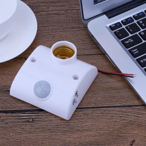 E27 AC220 50/60HZ Infrared Motion Sensor Automatic Light Lamp Holder Switch Intelligent Light Motion Sensing Switch W/ Screws