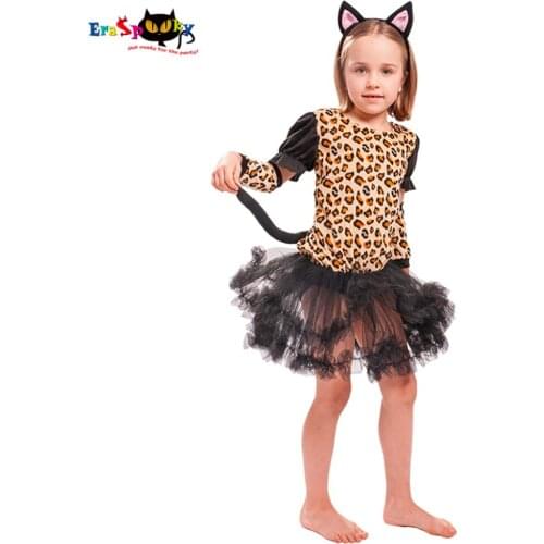 Eraspooky 2018 Halloween Costume For Baby Girl Cute Christmas Cosplay Leopard Spot Costume For kids Party Dress Lace