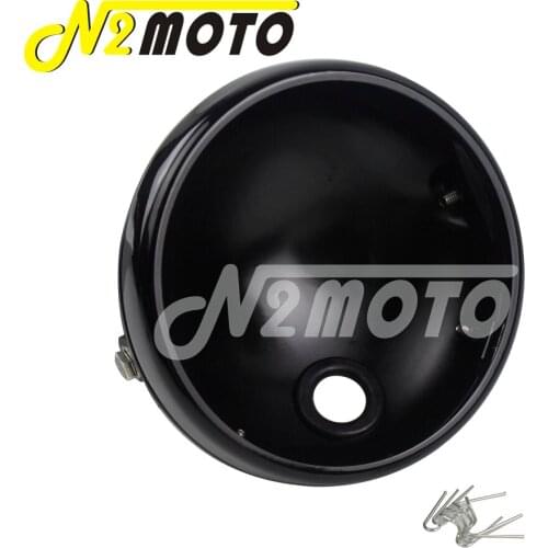 Round Motorcycle 7" Black Headlight Housing LED Headlamp Shell For Harley Touring Cafe Racer Lighthouse Headlight Bulb Bucket