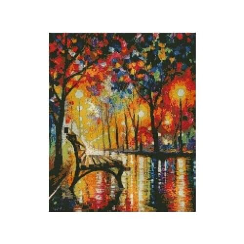 Hot selling Top Quality cross stitch kit raining street rain, oil painting cross stitch FREE delivery