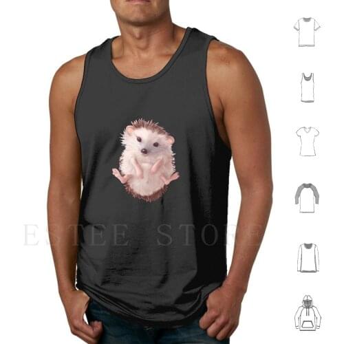 Cute Hedgehog Tank Tops Vest Cotton Cute Hedgehog Cute Hedgehog Cute Animals Animals Pet Adorable