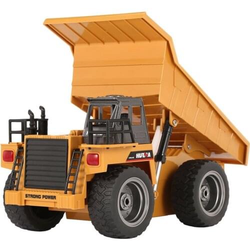 HUINA 1540 1/18 2.4G 6CH Alloy Version 360 Degree Rotation RC Dump Truck Construction Engineering Vehicle Kid RC Model Toy