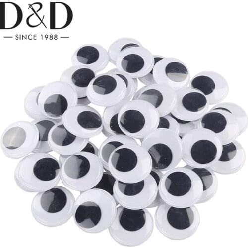 100Pcs Black White Wiggle Googly Eyes Wobbly Eyes with Self Adhesive Sticker for DIY Craft Scrapbooking for Christmas Gifts
