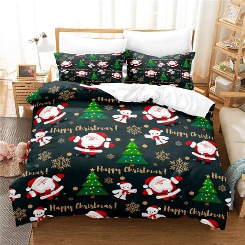 Bed Necessaries Bedding Soft Comfortable Merry Christmas Duvet Cover Set Cover Sets for Beds North America Bedroom Set Sheet