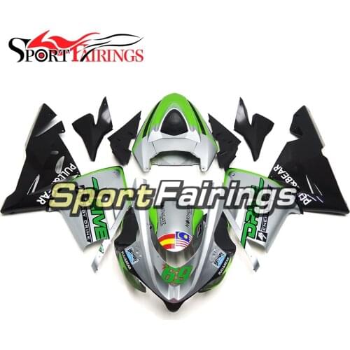 Fairings For Kawasaki Ninja ZX10R ZX-10R 04 05 Year 2004 2005 Complete Motorcycle Fairing Kit ABS Plastic Pull Bear Silver Green