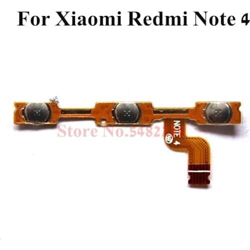 Original Power ON OFF Volume Side Buttons Flex cable For Xiaomi Redmi Note 4 NT4 Side Key connector Replacement