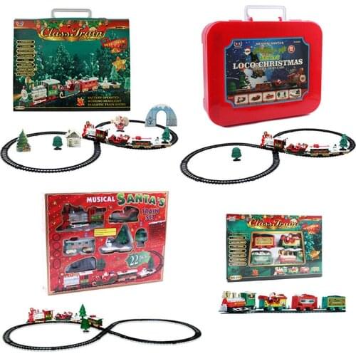 Christmas Train Track Toy Set Electric Railway Toy Colorful Lights Realistic Sound Crafted Gift For Kids
