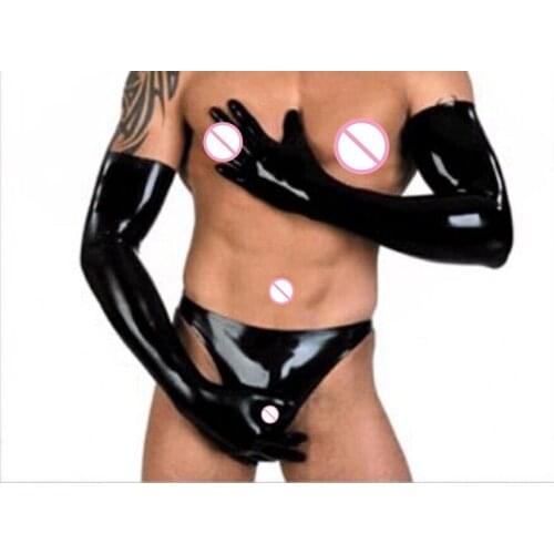 Sexy Latex Rubber T-Shorts For Men Unique Briefs Underwear Club Wear