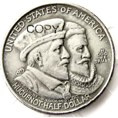 USA 1924 HUGUENOT Half Dollar Commemorative Coins Silver Plated Copy Coin