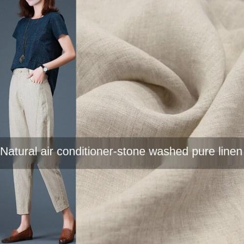 Sand washing retro ethnic style ramie suit pants cotton and linen garment fabric sewing fabric factory shop not out of stock