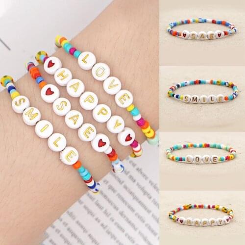 1PC Womens Bohemian Letter Bracelet Beach Summer Style Jewelry Boho Wedding Minimalist Gifts Fashion Butterfly Bracelet Gift