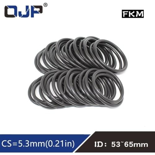 1PCS/lot Rubber Ring Black FKM O ring Seals 5.3mm Thickness ID53/54.5/56/58/60/61.5/63/65mm Rubber Seal Gasket Fuel Sealing